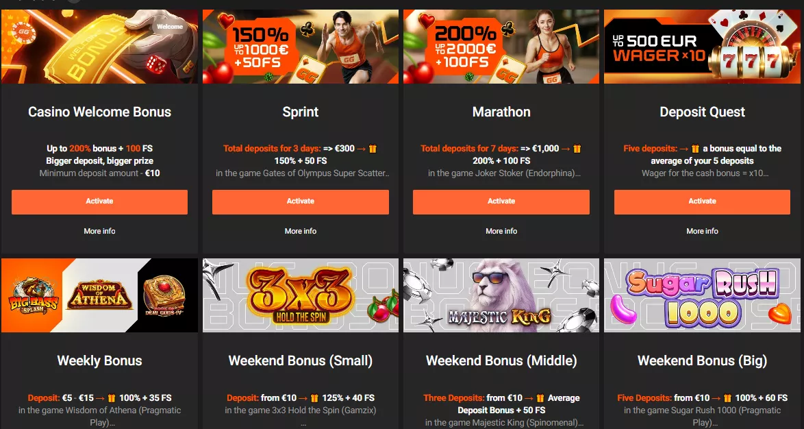 GGBet casino bonus